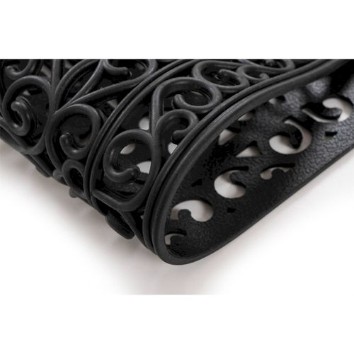Tapis De Porte En Caoutchouc Noir Antidérapant Intérieur Extérieur