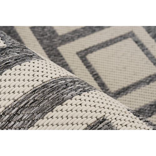 Tapis Plat Ivoire Motif Géométrique Dense Intérieur Extérieur 230 X 160 Cm Beige