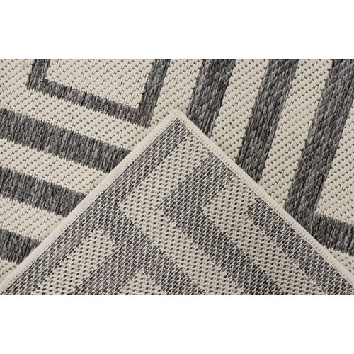 Tapis Plat Ivoire Motif Géométrique Dense Intérieur Extérieur 290 X 200 Cm Beige
