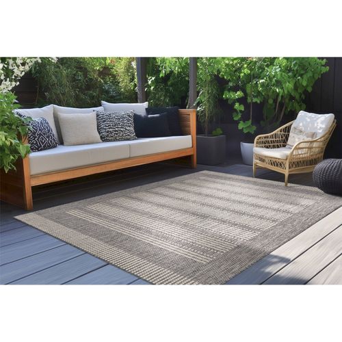 Tapis Argenté Plat Et Résistant Pour Intérieur Extérieur 290 X 200 Cm Gris