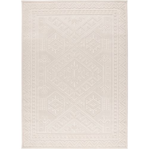 Tapis Intérieur Extérieur Ivoire Motif Géométrique Robuste 150 X 80 Cm Beige