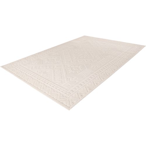 Tapis Intérieur Extérieur Ivoire Motif Géométrique Robuste 290 X 200 Cm Beige