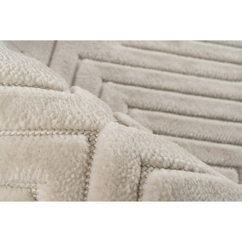 Tapis Intérieur Extérieur Ivoire Motif Géométrique Moderne 290 X 200 Cm Beige