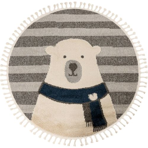 Tapis Rond Enfant Ours Gris Effet 3d Doux Et Durable 170 X 120 Cm Gris