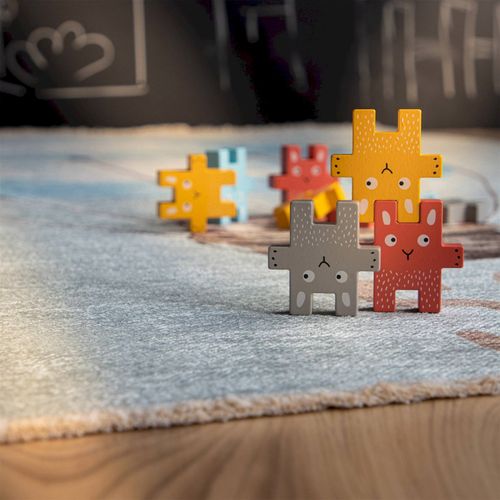 Tapis Enfant Doux Antidérapant Motif Montgolfière