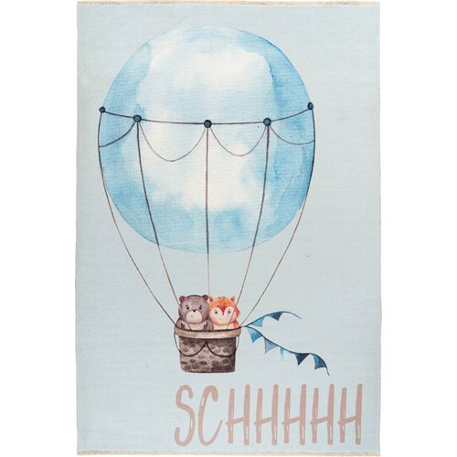 Tapis Enfant Doux Antidérapant Motif Montgolfière