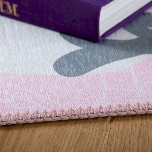 Tapis Enfant Cheval Blanc Jacquard Doux Antidérapant 170 X 120 Cm Blanc