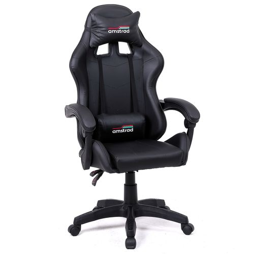 Fauteuil Gamer Ams-800-dark Coloris Noir - Coussin Lombaire et Appuie Tête