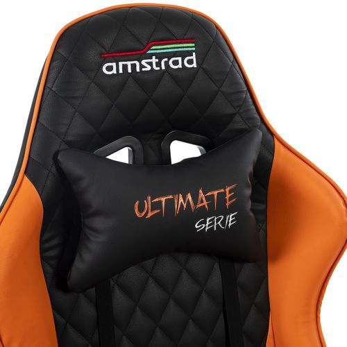Fauteuil Gamer Ultimate-orange Coloris Noir et Orange - Coussin Lombaire et Appuie Tête