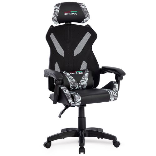 Fauteuil Gamer Noir et Design Camouflage - Tissu En Maille Respirante