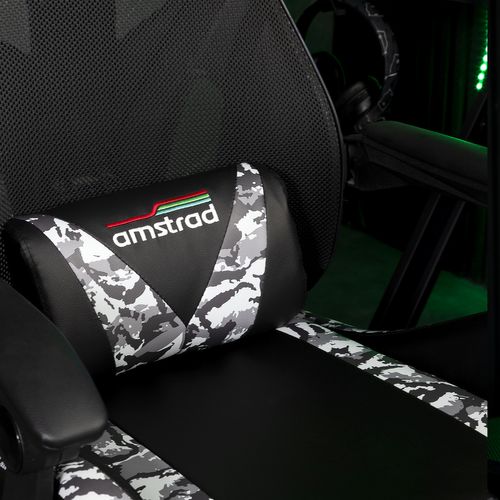 Fauteuil Gamer Noir et Design Camouflage - Tissu En Maille Respirante