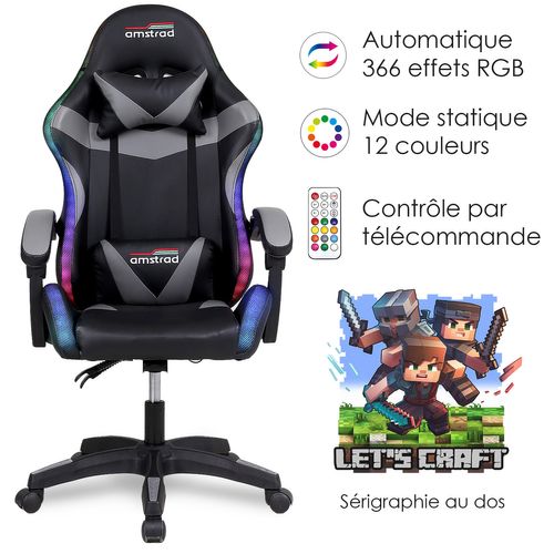 Fauteuil Crafter 900-led-crafter - Serigraphie "crafter" - Eclairage LED 366 Effets - Télécommande