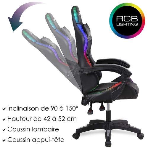 Fauteuil Crafter 900-led-crafter - Serigraphie "crafter" - Eclairage LED 366 Effets - Télécommande