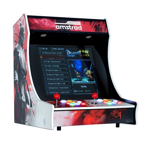 Borne D'arcade Bartop-fighters Avec 2700 Jeux - Ecran 19" 4:3 - 2 Joueurs - 16 Boutons