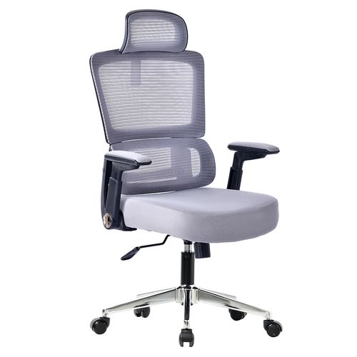 Chaise De Bureau Office-light-black  Fauteuil Informatique - Coloris Gris - Confort Et Ergonomique