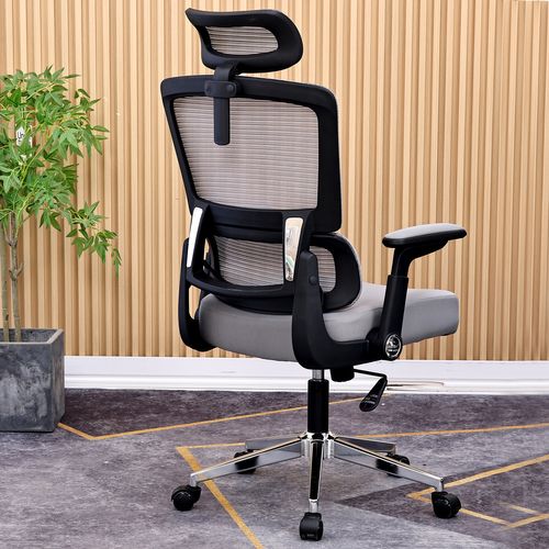 Chaise De Bureau Office-light-black  Fauteuil Informatique - Coloris Gris - Confort Et Ergonomique