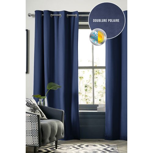 1 Rideau Occultant Isolant 140 X 260 Cm Laponi Bleu