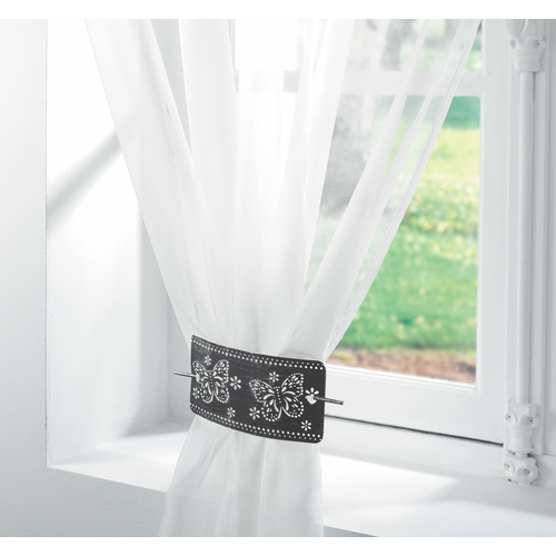 Embrasse Bicolore Papillon Noir Argent