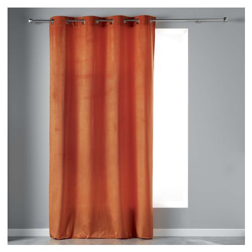 Rideau à Oeillets Velours 140 X 240 Cm Velvetina Terracotta