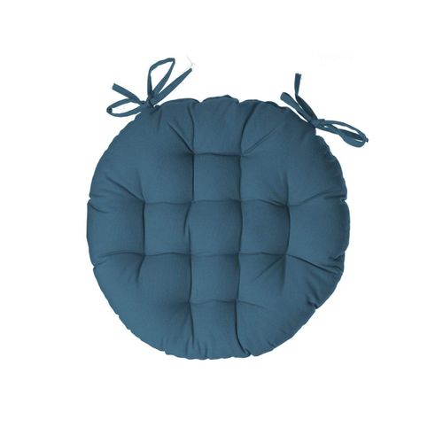 Galette De Chaise Ronde 38 Cm Bleu Canard