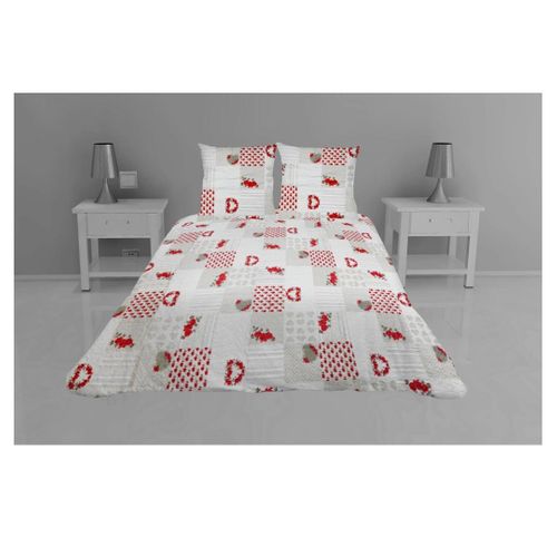 Couvre Lit Microfibre + Taies 220 X 240 Cm Coeur Alie