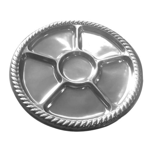 Set De 2 Plats De 6 Compartiments 30 Cm Argent