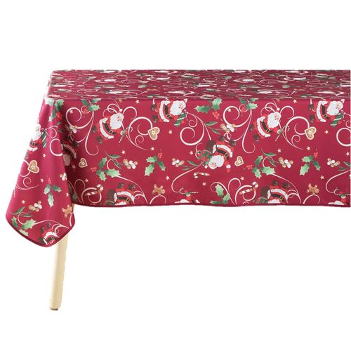 Nappe Rectangle 150 X 240 Cm Pere Noel Enchante Rouge