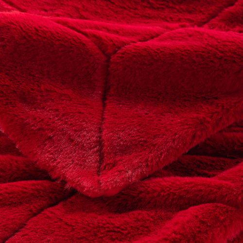Plaid à Poils Doux 180 X 220 Cm Caresses Rouge