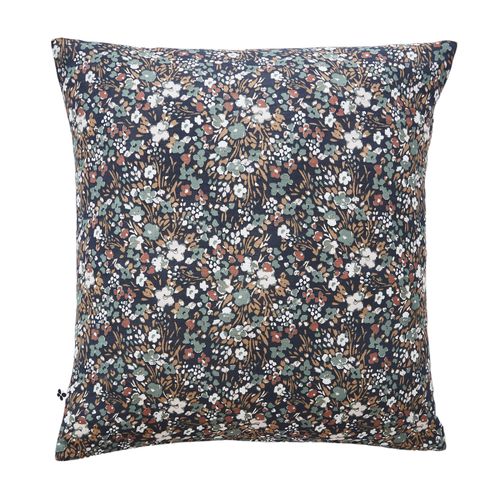 Taie D'oreiller Gaze Coton 60 X 60 Cm Capucine Bleu Nuit