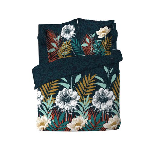 Housse De Couette Coton 6 Pieces 240 X 260 Cm Fleur D'adison