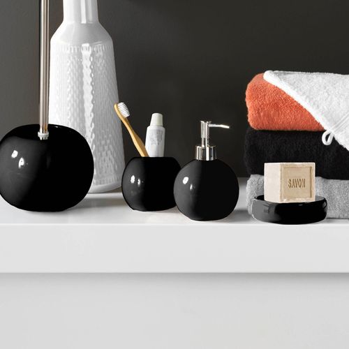 Porte Savon En Ceramique 3.5 X 10 Cm Bulleas Noir