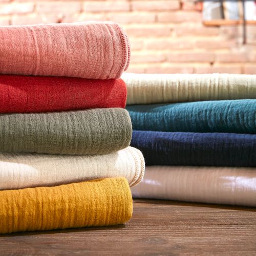 Nappe Gaze De Coton Ronde 180cm Gaia Gris Granit