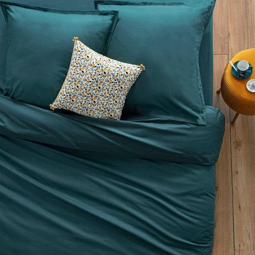 Taie D'oreiller 63 X 63 Cm Coton Bleu Canard