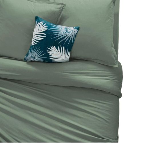 Housse De Couette 220 X 240 Cm Uni Couleur Moderne Vert Celadon