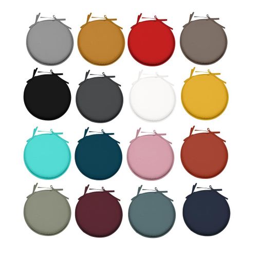 Galette De Chaise Ronde Unie Pop Color 40 Cm Lin