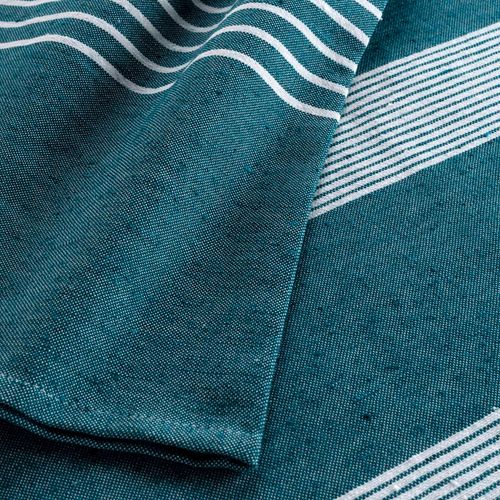 Couvre Lit Raye Et Tisse 240 X 260 Cm Adelle Bleu