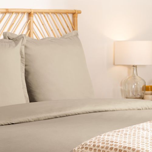Housse Couette + 2 Taies 220 X 240 Cm Percale De Coton Uni Lin