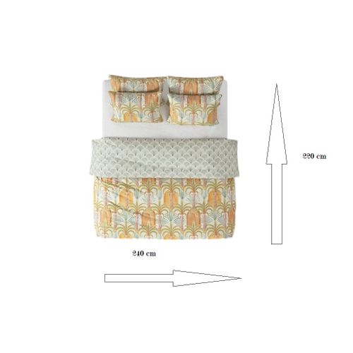 Housse Couette + 2 Taies Percale De Coton 240 X 220 Cm Janice