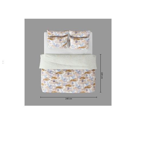 Housse Couette + 2 Taies 240 X 220 Cm Corail D'azura