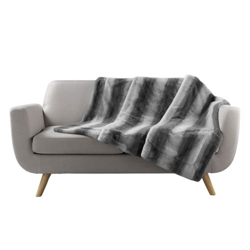 Plaid à Poils Doux 125 X 150 Cm Cougare Anthracite