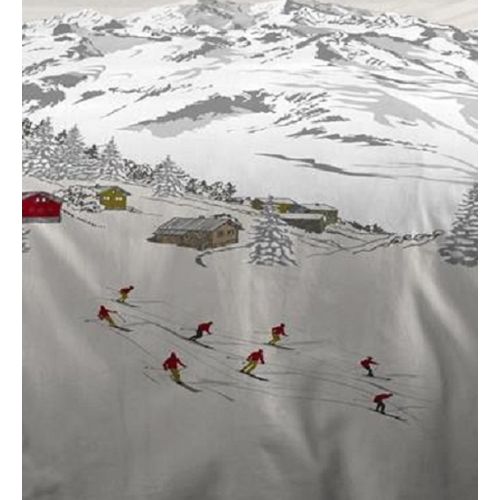 Housse Couette + 2 Taies Percale De Coton 220 X 240 Cm Station De Ski