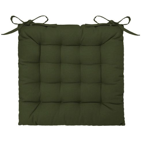 Assise De Chaise Matelassée Coton 38 X 38 Cm Kaki
