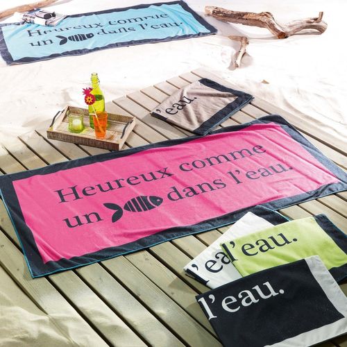 Serviette De Plage 70 X 150 Cm Fish Taupe