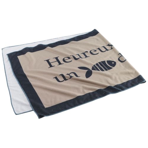 Serviette De Plage 70 X 150 Cm Fish Taupe