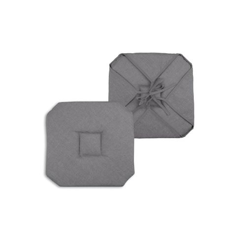 Coussin Galette De Chaise 4 Rabats 40x40cm Anthracite Chinee