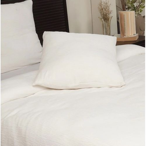 Housse De Couette + Taies Gaze De Microfibre 240 X 260 Cm Blanc