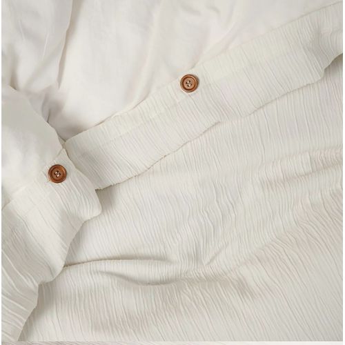 Housse De Couette + Taies Gaze De Microfibre 240 X 260 Cm Blanc