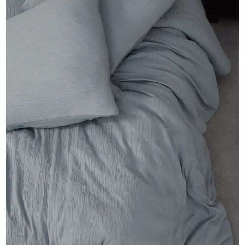 Housse De Couette + Taies Gaze De Microfibre 220 X 240 Cm Bleu Petrole