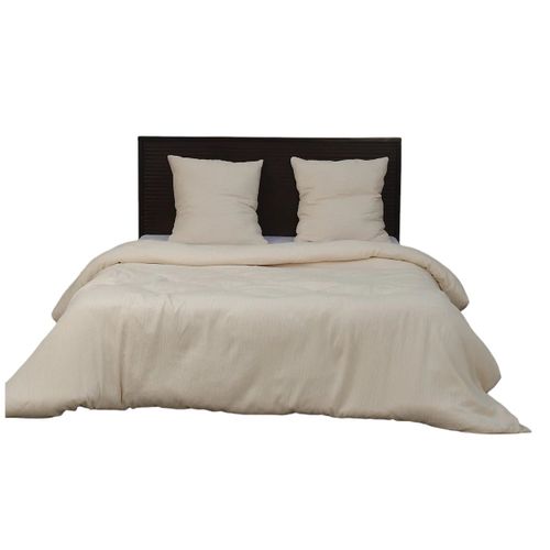 Housse De Couette + Taies Gaze De Microfibre 220 X 240 Cm Ecru