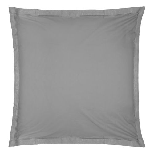 1 Taie D'oreiller Percale De Coton Uni 63 X 63 Cm Harmonie Gris